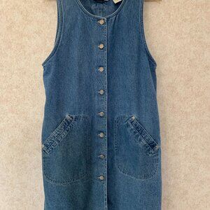 Johnny Thomas Outdoors Denim Jumper Dress Size Medium 80s